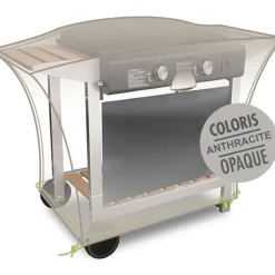 JARDILINE - Housse pour meuble à plancha en polyester anthracite - 110x60x60 cm