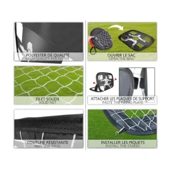 JARDINDECO - Cage de foot pliable 2 en 1 newbie 120 x 90 cm