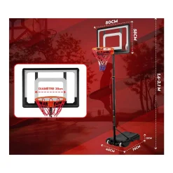 JARDINDECO - Panier de basket 1.60 m à 2.10 mtraining