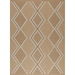 JARDINDECO - Tapis intérieur extérieur aspect jute jaune tijuana 9048 170 x 120 cm