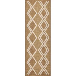 JARDINDECO - Tapis intérieur extérieur aspect jute jaune tijuana 9048 170 x 120 cm