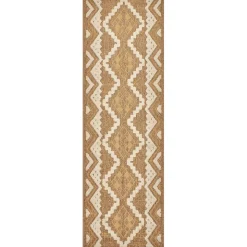 JARDINDECO - Tapis intérieur extérieur aspect jute jaune tijuana 9054 180 x 67 cm