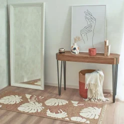 JARDINDECO - Tapis intérieur extérieur aspect jute terracotta tijuana 9062 170 x 120 cm