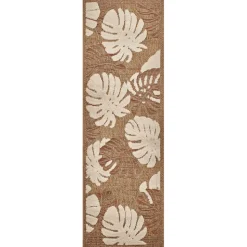 JARDINDECO - Tapis intérieur extérieur aspect jute terracotta tijuana 9062 170 x 120 cm
