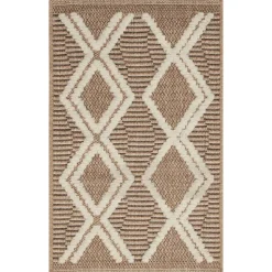 JARDINDECO - Tapis intérieur extérieur aspect jute marron tijuana 9048 170 x 120 cm