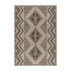 JARDINDECO - Tapis intérieur extérieur aspect jute noire tijuana 9054 180 x 67 cm