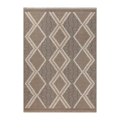 JARDINDECO - Tapis intérieur extérieur aspect jute noire tijuana 9048 90 x 67 cm