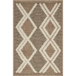 JARDINDECO - Tapis intérieur extérieur aspect jute noire tijuana 9048 90 x 67 cm