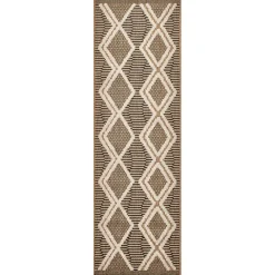 JARDINDECO - Tapis intérieur extérieur aspect jute noire tijuana 9048 90 x 67 cm