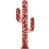 JARDINEX - Cactus métal 3 branches origami - rouge 170 cm