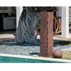 JARDINEX - Colonne décorative métal rouillé h.140 cm - rouille 140 cm