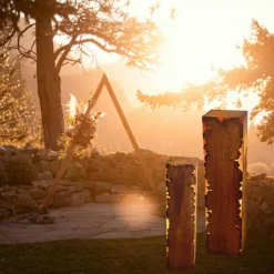 JARDINEX - Colonne décorative métal rouillé h.140 cm - rouille 140 cm