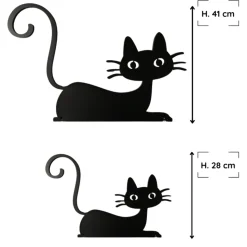 JARDINEX - Déco jardin : chat félix métal - noir 28 cm