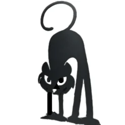 JARDINEX - Déco jardin : chat gaston métal - noir 64 cm