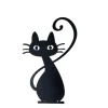 JARDINEX - Déco jardin : chat simone métal - noir 45 cm