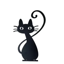 JARDINEX - Déco jardin : chat simone métal - noir 45 cm