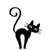 JARDINEX - Déco jardin : chat leone métal - noir 49 cm