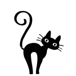 JARDINEX - Déco jardin : chat leone métal - noir 49 cm