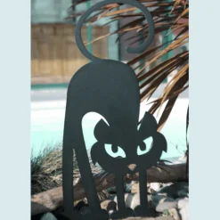 JARDINEX - Déco jardin : chat gaston métal - noir 45 cm