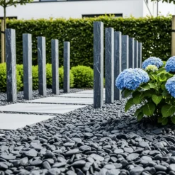 JARDINEX - Galet calcaire noir mat 60/100 mm- big bag 1t (8 m²) - noir