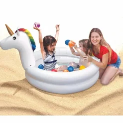 JET LAG - Piscinette gonflable licorne 130 cm