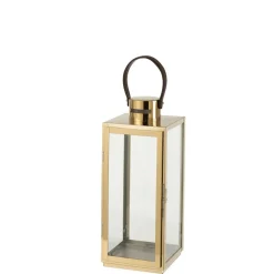 JOLIPA - Lanterne carree metal/verre or