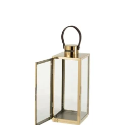 JOLIPA - Lanterne carree metal/verre or