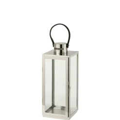 JOLIPA - Lanterne carree metal/verre argent