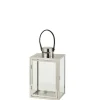 JOLIPA - Lanterne rectangulaire metal/verre argent