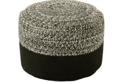 JOLIPA - Pouf miami ligne extérieur en résine noir et blanc