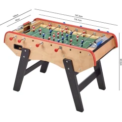 KANGUI - Baby-foot adulte luxe en bois - barres télescopiques - 2 à 4 joueurs