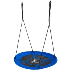 KANGUI - Balançoire ronde nid d'oiseau rond ø100cm - bleu - charge 150kg maxi