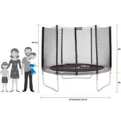 KANGUI - Kangui - trampoline rond ø250cm avec filet de sécurité - ralli 250