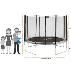 KANGUI - Kangui - trampoline rond ø360cm avec filet de sécurité - ralli 360
