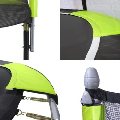 KANGUI - Kangui - trampoline de jardin 244 cm + filet de sécurité jumpi vert/noir 250