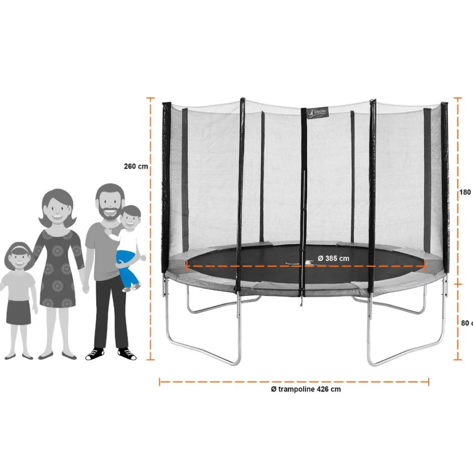 KANGUI - Kangui - trampoline rond ø430cm avec filet de sécurité - ralli 430