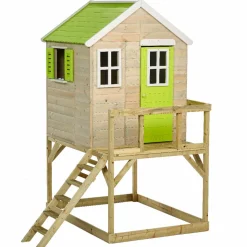 KANGUI - Maison de jardin enfant extérieur - cabane en bois avec plateforme - toit étanch