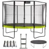 KANGUI - Trampoline 430 cm + filet + échelle + bâche + kit ancrage punchi vert