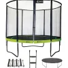 KANGUI - Trampoline 305 cm + filet + échelle + bâche + kit ancrage punchi vert