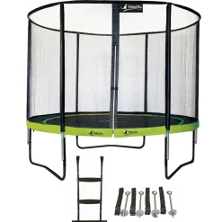 KANGUI - Trampoline de jardin rond 305 cm + filet de sécurité + échelle + kit ancrage | p