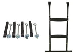 KANGUI - Trampoline de jardin rond 305 cm + filet de sécurité + échelle + kit ancrage | p