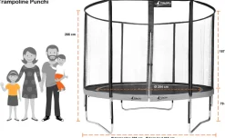 KANGUI - Trampoline de jardin rond 305 cm + filet de sécurité + échelle + kit ancrage | p