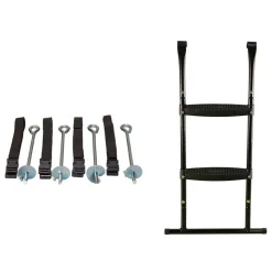 KANGUI - Trampoline de jardin 305 cm + filet de sécurité + échelle + kit d'ancrage jumpi