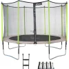 KANGUI - Trampoline de jardin 365 cm + filet de sécurité + échelle + kit d'ancrage jumpi