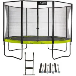 KANGUI - Trampoline de jardin 365 cm + filet de sécurité + échelle + kit ancrage | punchi