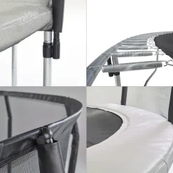 KANGUI - Trampoline de jardin rond ø426cm avec filet de sécurité + échelle - fabrication