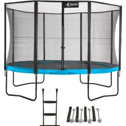 KANGUI - Trampoline de jardin 365 cm + filet de sécurité + échelle + kit ancrage | punchi