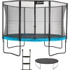 KANGUI - Trampoline de jardin 365 cm + filet de sécurité + échelle + bâche de protection