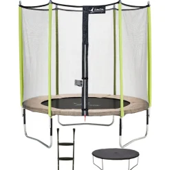 KANGUI - Trampoline de jardin 244 cm + filet de sécurité + échelle + bâche de protection