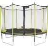 KANGUI - Trampoline de jardin 426 cm + filet de sécurité jumpi vert/noir 430
